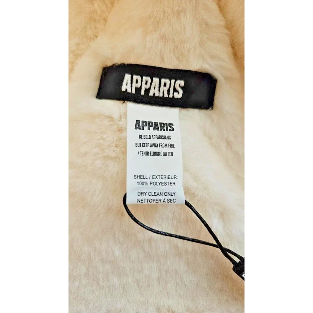 Apparis Bambi Faux Fur Scarf – Ivory, Pull-Through Vegan Wrap, 44